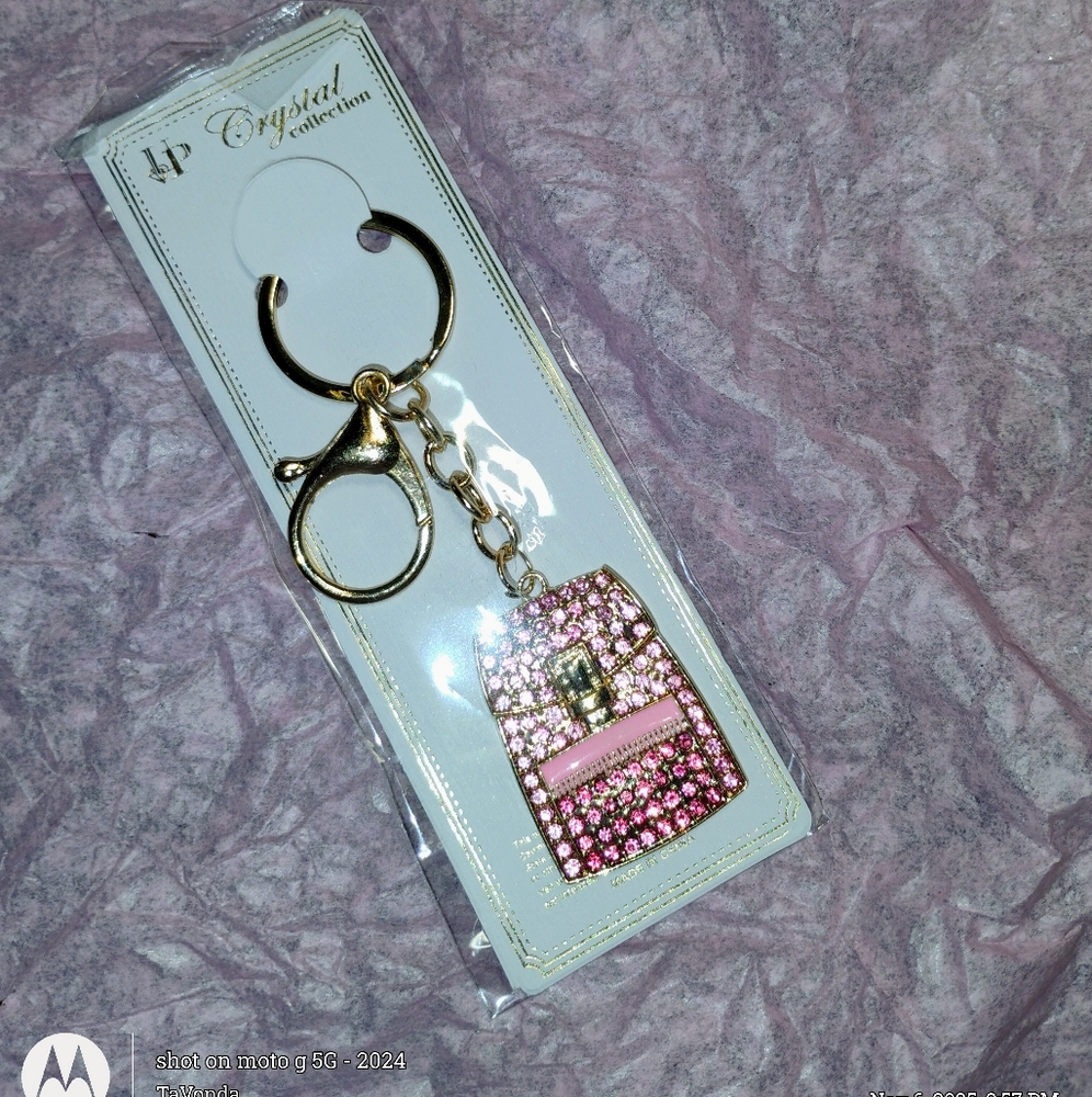 Pink Rhinestone Key Holder - Picture 3 of 3